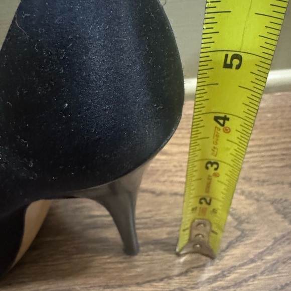 Giuseppe Zanotti Black Satin Embellished Peep-Toe Heels - Picture 10 of 11